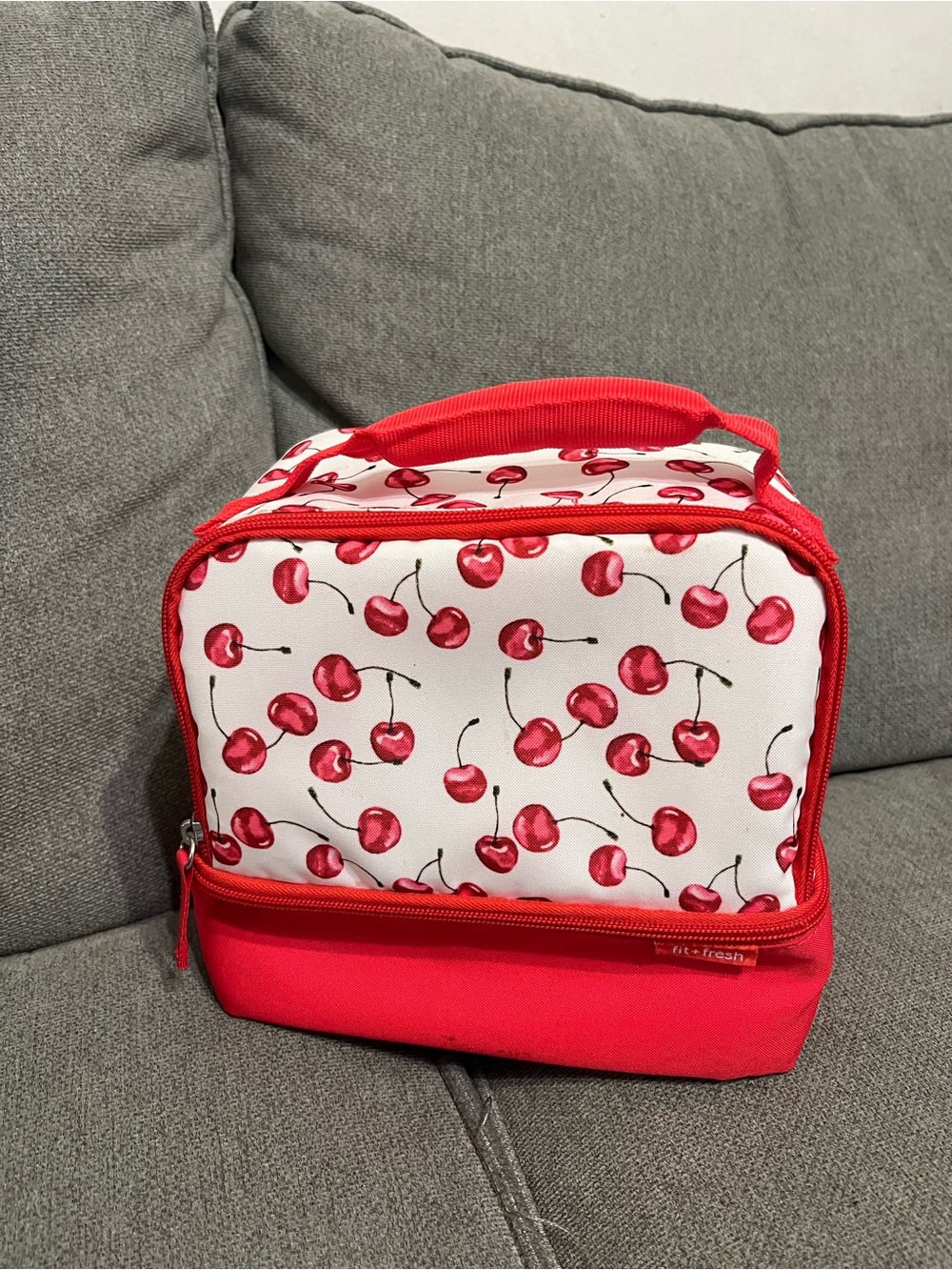 Cherry Print Red Lunch Bag - Fit & Fresh